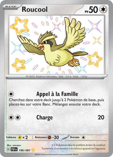 Carte Pokémon Roucool 196/091 Destinees de Palea EV4_5 LorenZone