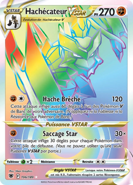 Carte Pokémon Hachécateur VSTAR 196/189 ASR EB10 LorenZone