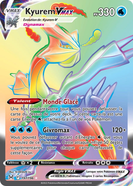 Carte Pokémon Kyurem VMAX 197/196 LOR Origine Perdue EB11 Neuf FR LorenZone