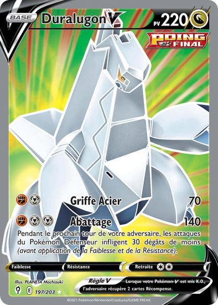Carte Pokémon Duralugon V 197/203 EVS EB07 LorenZone