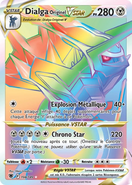 Carte Pokémon Dialga Originel VSTAR 198/189 ASR EB10 LorenZone