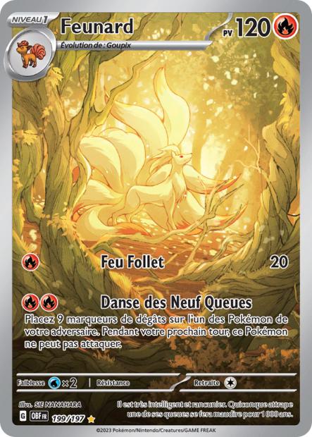 Carte Pokémon Feunard 199/197 Flammes Obsidiennes EV03 LorenZone