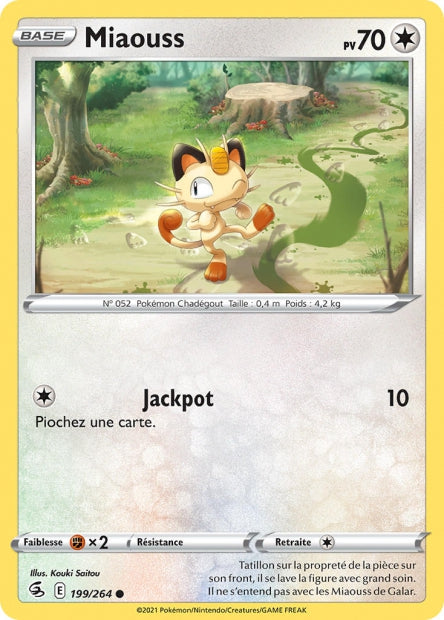 Carte Pokémon Miaouss 199/264 FST EB08 LorenZone