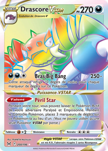Carte Pokémon Drascore VSTAR 200/196 LOR Origine Perdue EB11 Neuf FR LorenZone