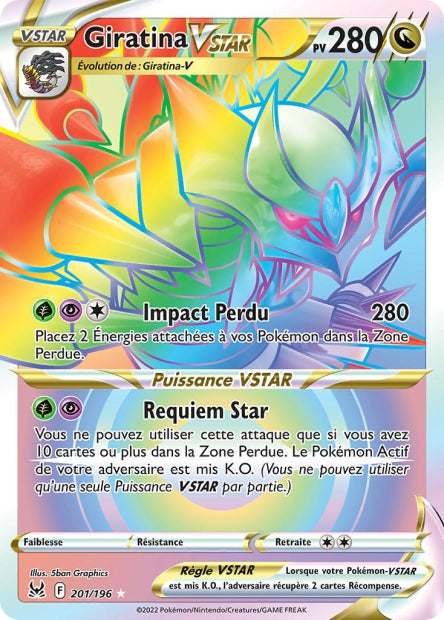Carte Pokémon Giratina VSTAR 201/196 LOR Origine Perdue EB11 Neuf FR LorenZone