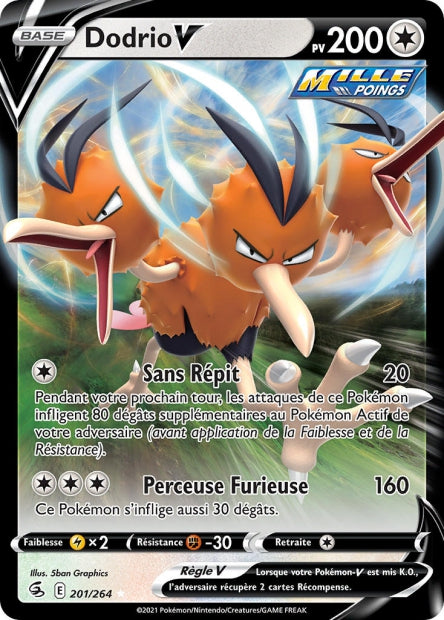 Carte Pokémon Dodrio V 201/264 FST EB08 LorenZone
