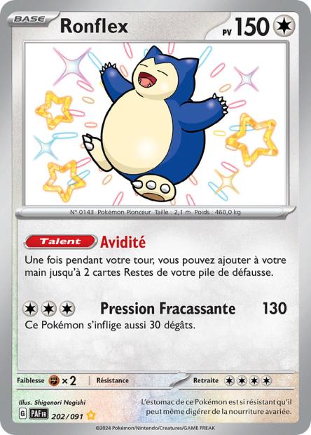 Carte Pokémon Ronflex 202/091 Destinees de Palea EV4_5 LorenZone