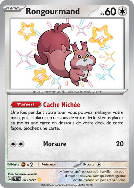 Carte Pokémon Rongourmand 205/091 Destinees de Palea EV4_5 LorenZone