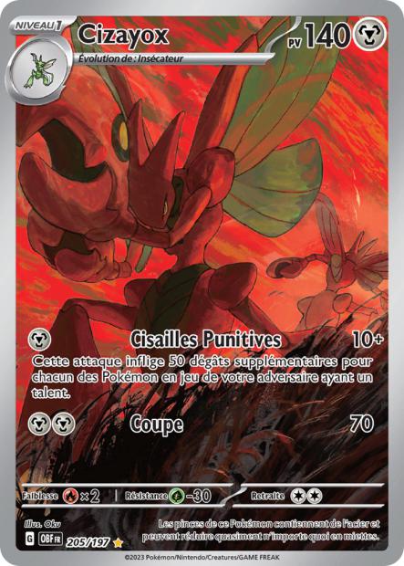 Carte Pokémon Cizayox 205/197 Flammes Obsidiennes EV03 LorenZone