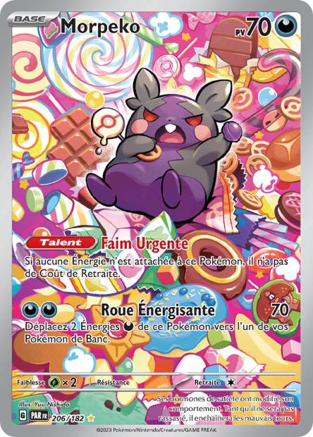 Carte Pokémon Morpeko 206/182 PAR Faille Paradoxe EV04 Neuf FR LorenZone