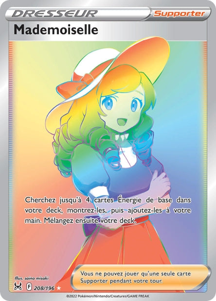 Carte Pokémon Mademoiselle 208/196 LOR Origine Perdue EB11 Neuf FR LorenZone