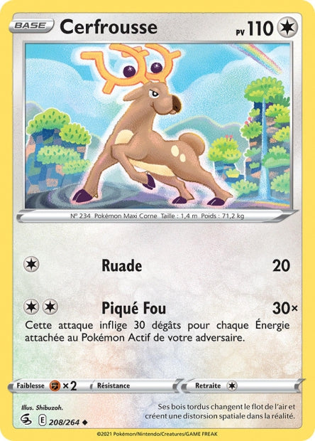 Carte Pokémon Cerfrousse 208/264 FST EB08 LorenZone