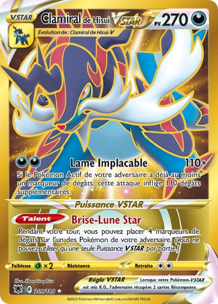 Carte Pokémon Clamiral de Hisui VSTAR 209/189 ASR EB10 LorenZone