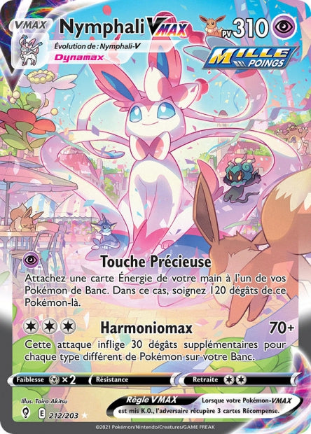 Carte Pokémon Nymphali VMAX 212/203 EVS EB07 LorenZone