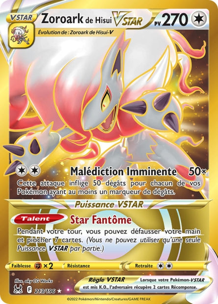 Carte Pokémon Zoroark de Hisui VSTAR 213/196 LOR Origine Perdue EB11 Neuf FR LorenZone