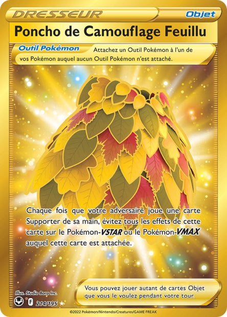 Carte Pokémon Poncho de camouflage feuillu 214/195 SIT Tempete Argentee EB12 Neuf FR LorenZone