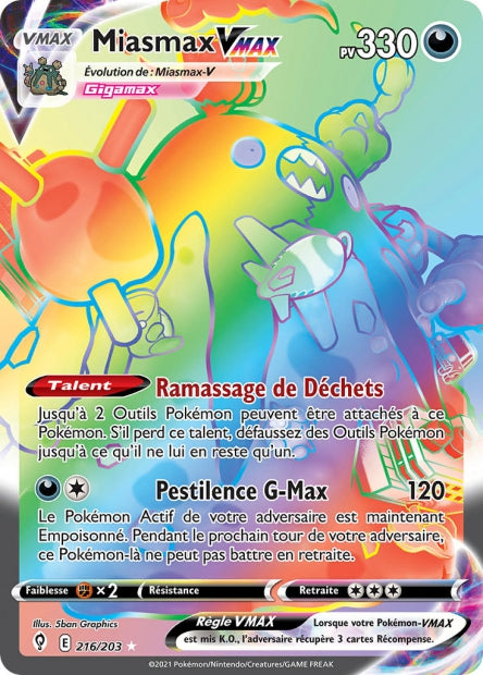 Carte Pokémon Miasmax VMAX 216/203 EVS EB07 LorenZone
