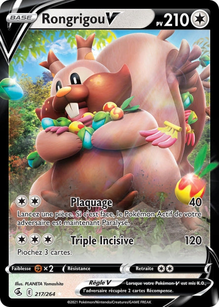 Carte Pokémon Rongrigou V 217/264 FST EB08 LorenZone