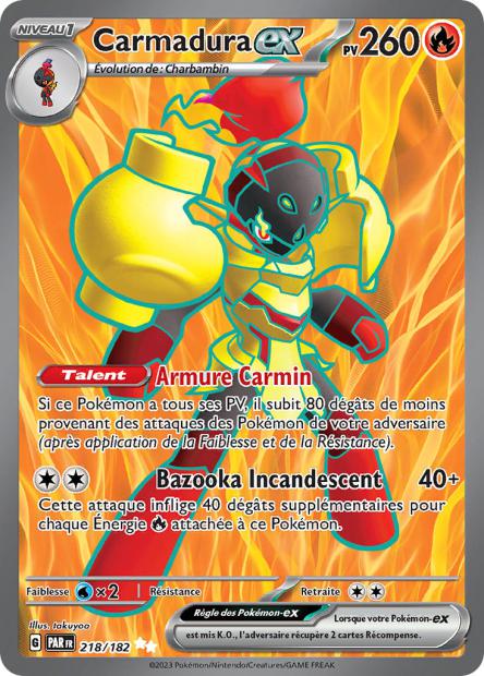 Carte Pokémon Carmadura EX 218/182 PAR Faille Paradoxe EV04 Neuf FR LorenZone