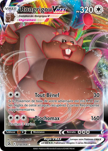 Carte Pokémon Rongrigou VMAX 218/264 FST EB08 LorenZone