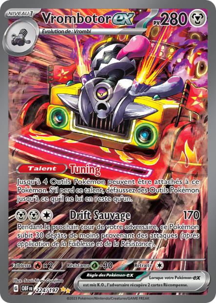 Carte Pokémon Vrombotor EX 224/197 Flammes Obsidiennes EV03 LorenZone