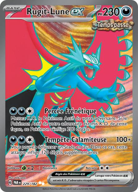 Carte Pokémon Rugit Lune EX 229/182 PAR Faille Paradoxe EV04 Neuf FR LorenZone