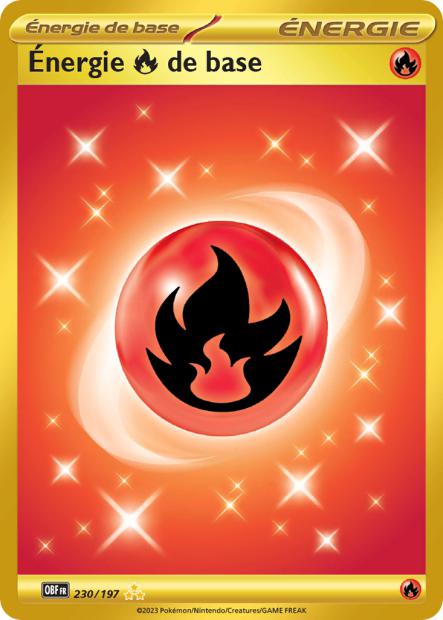 Carte Pokémon Énergie Feu de base 230/197 Flammes Obsidiennes EV03 LorenZone