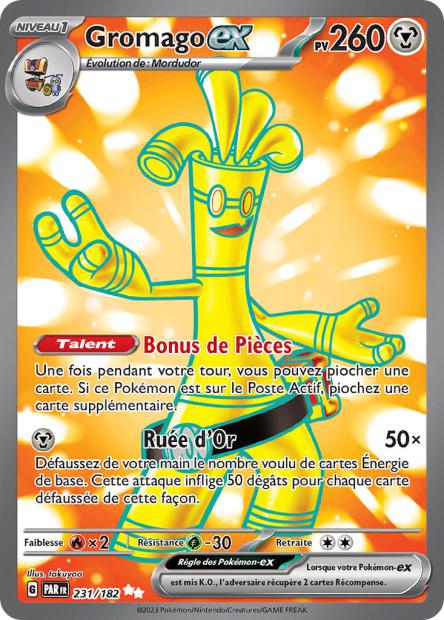 Carte Pokémon Gromago EX 231/182 PAR Faille Paradoxe EV04 Neuf FR LorenZone