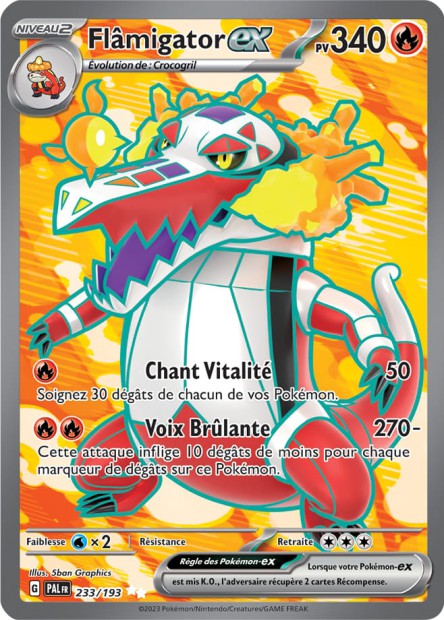 Carte Pokémon Flâmigator EX 233/193 PAL EV02 LorenZone