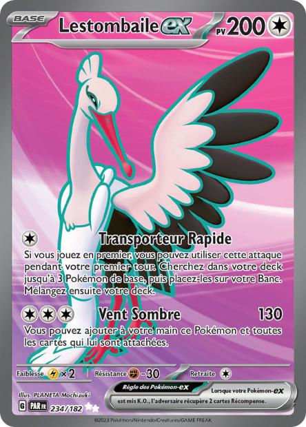 Carte Pokémon Lestombaile EX 234/182 PAR Faille Paradoxe EV04 Neuf FR LorenZone