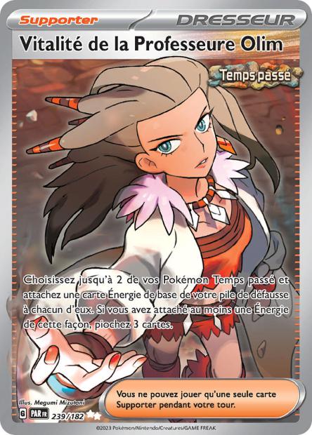 Carte Pokémon Vitalité de la Professeure Olim 239/182 PAR Faille Paradoxe EV04 Neuf FR LorenZone