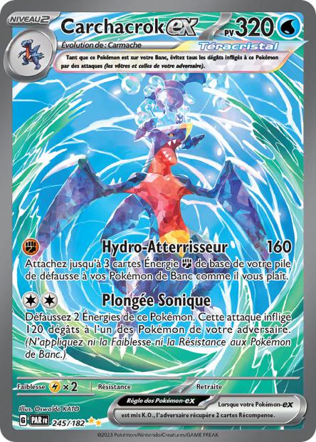 Carte Pokémon Carchacrok EX 245/182 PAR Faille Paradoxe EV04 Neuf FR LorenZone