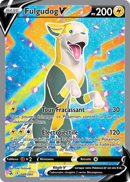Carte Pokémon Fulgudog V 249/264 FST EB08 LorenZone