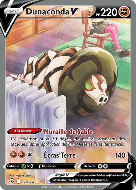 Carte Pokémon Dunaconda V 252/264 FST EB08 LorenZone