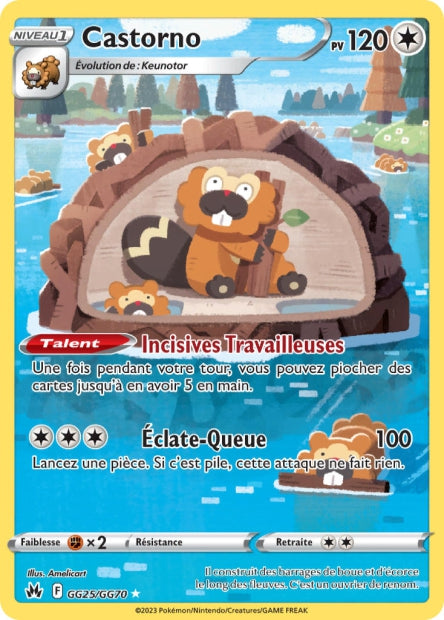 Carte Pokémon Castorno GG25/GG70 CRZ Epee et Bouclier EB12_5 Neuf FR LorenZone