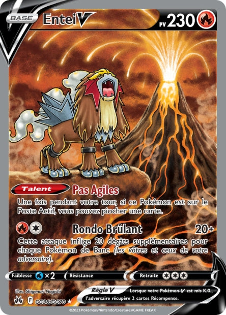 Carte Pokémon Entei V GG36/GG70 CRZ Epee et Bouclier EB12_5 Neuf FR LorenZone