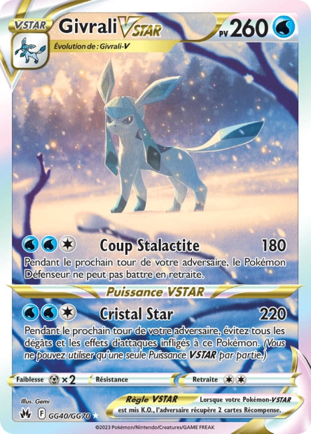 Carte Pokémon Givrali VSTAR GG40/GG70 CRZ Epee et Bouclier EB12_5 Neuf FR LorenZone