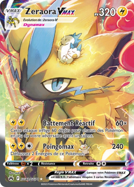 Carte Pokémon Zeraora VMAX GG42/GG70 CRZ Epee et Bouclier EB12_5 Neuf FR LorenZone