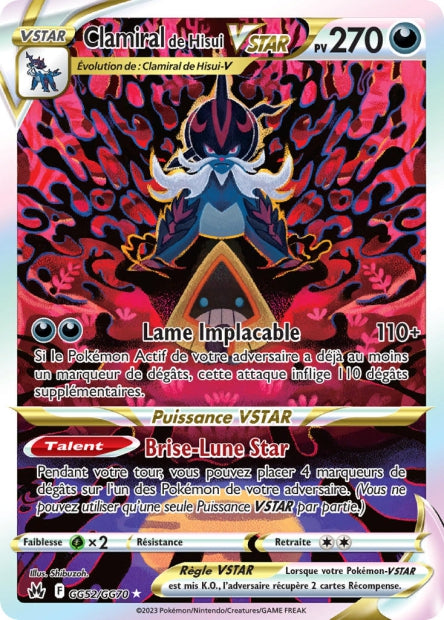Carte Pokémon Clamiral de Hisui VSTAR GG52/GG70 CRZ Epee et Bouclier EB12_5 Neuf FR LorenZone