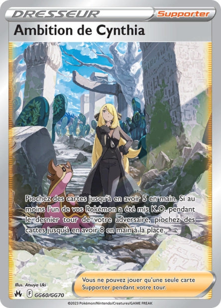 Carte Pokémon Ambition de Cynthia GG60/GG70 CRZ Epee et Bouclier EB12_5 Neuf FR LorenZone