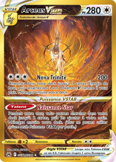 Carte Pokémon Arceus VSTAR GG70/GG70 CRZ Epee et Bouclier EB12_5 Neuf FR LorenZone