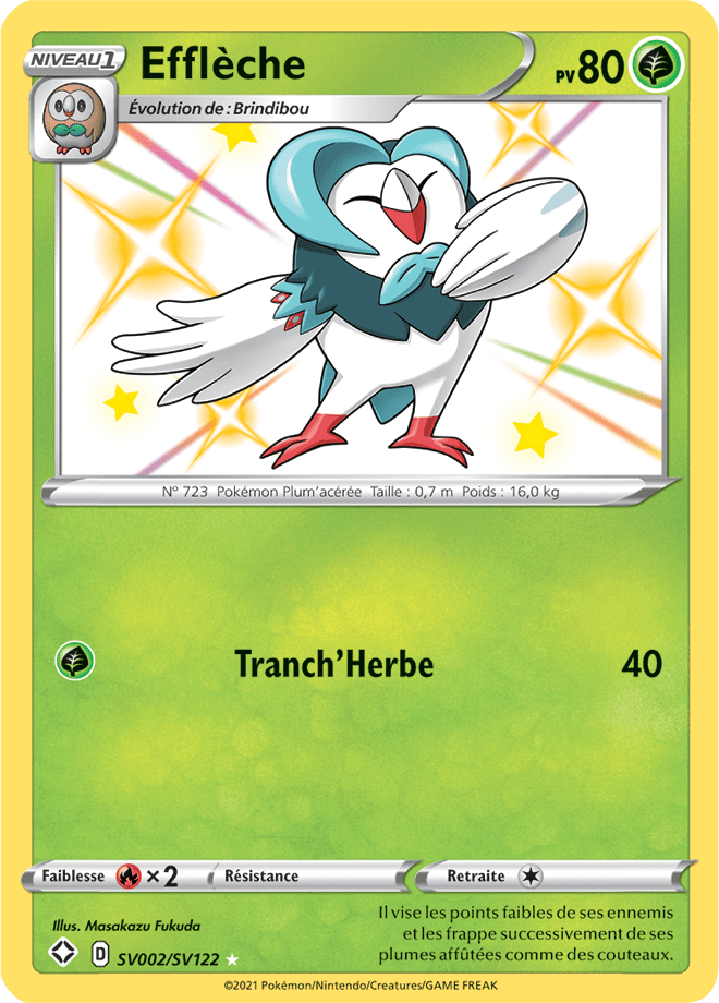 Carte Pokémon Efflèche SV002/SV122 SWSH45 Destinées Radieuses EB4_5 Neuf FR LorenZone