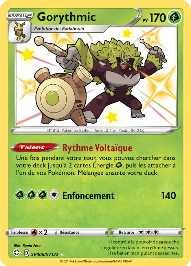 Carte Pokémon Gorythmic SV006/SV122 SWSH45 Destinées Radieuses EB4_5 Neuf FR LorenZone