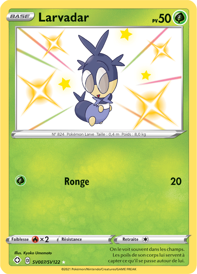 Carte Pokémon Larvadar SV007/SV122 SWSH45 Destinées Radieuses EB4_5 Neuf FR LorenZone