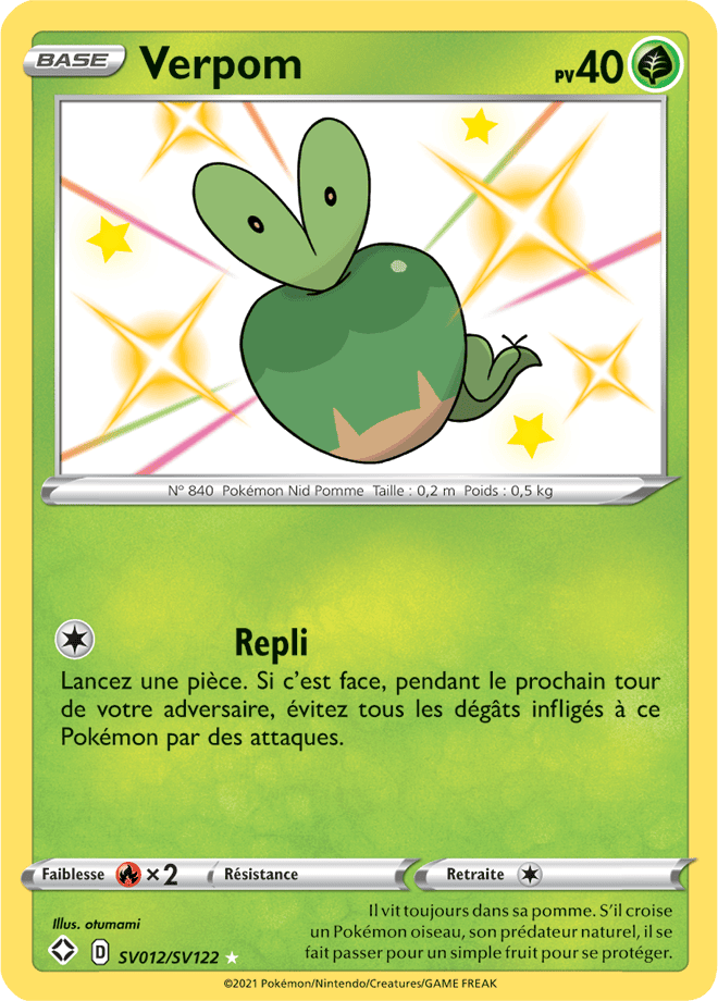 Carte Pokémon Verpom SV012/SV122 SWSH45 Destinées Radieuses EB4_5 Neuf FR LorenZone