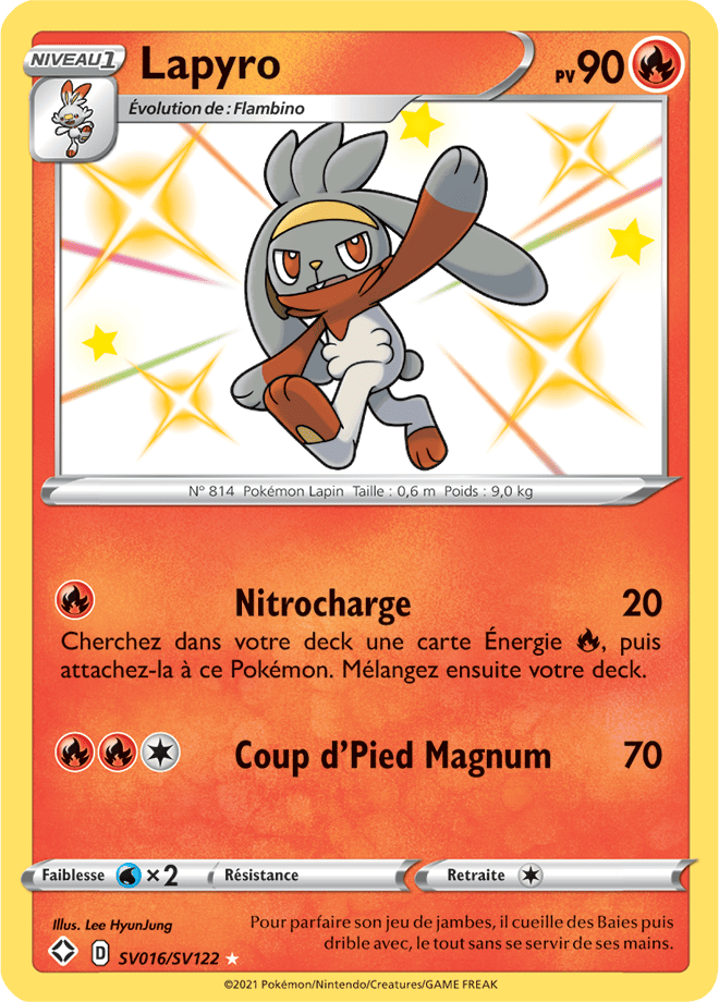 Carte Pokémon Lapyro SV016/SV122 SWSH45 Destinées Radieuses EB4_5 Neuf FR LorenZone