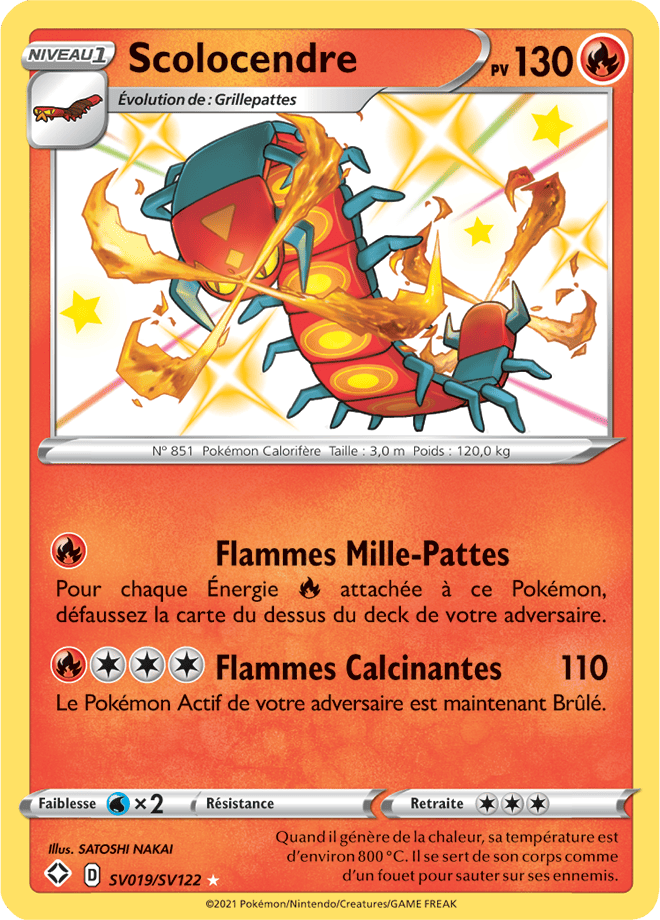 Carte Pokémon Scolocendre SV019/SV122 SWSH45 Destinées Radieuses EB4_5 Neuf FR LorenZone