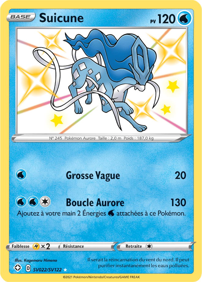 Carte Pokémon Suicune SV022/SV122 SWSH45 Destinées Radieuses EB4_5 Neuf FR LorenZone