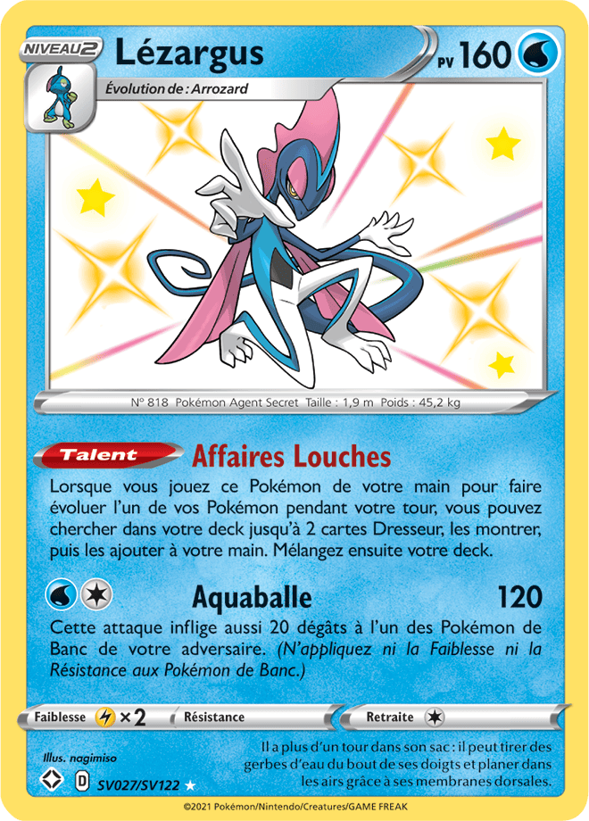 Carte Pokémon Lézargus SV027/SV122 SWSH45 Destinées Radieuses EB4_5 Neuf FR LorenZone