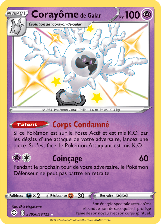 Carte Pokémon Corayôme de Galar SV050/SV122 SWSH45 Destinées Radieuses EB4_5 Neuf FR LorenZone